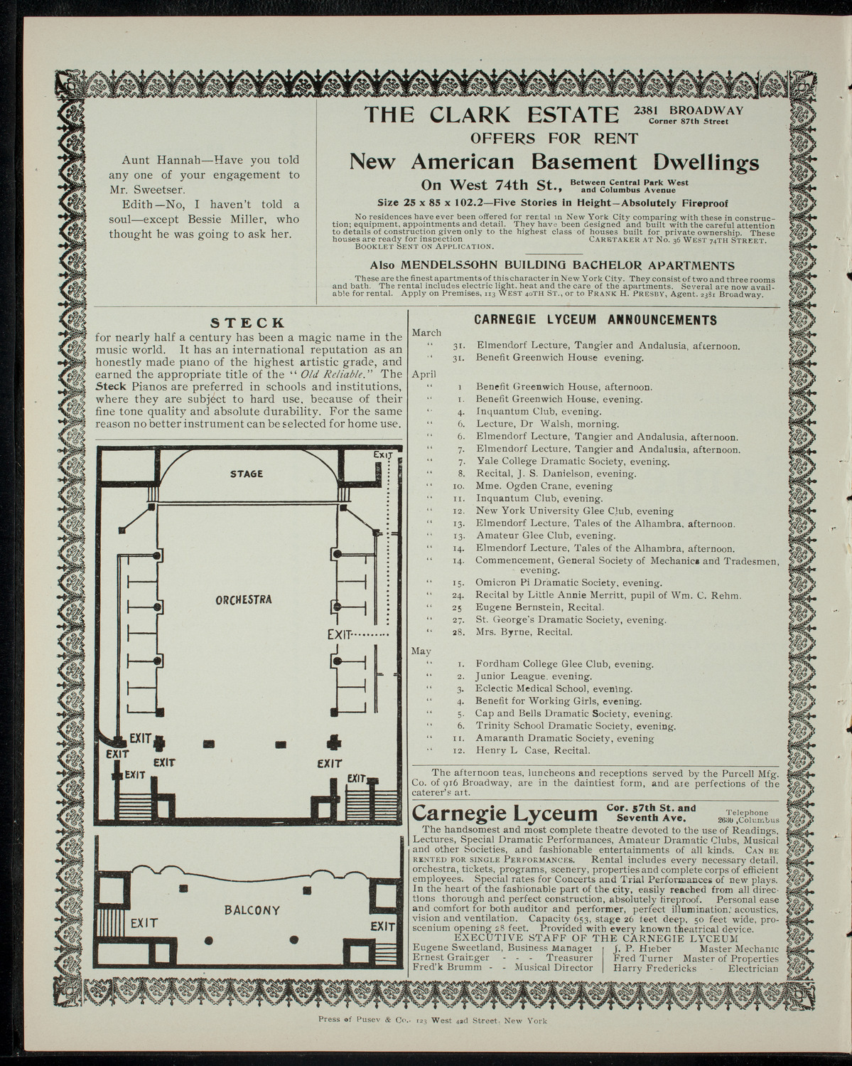 Elmendorf Lecture: Tangier and Andalusia, March 30, 1905, program page 4