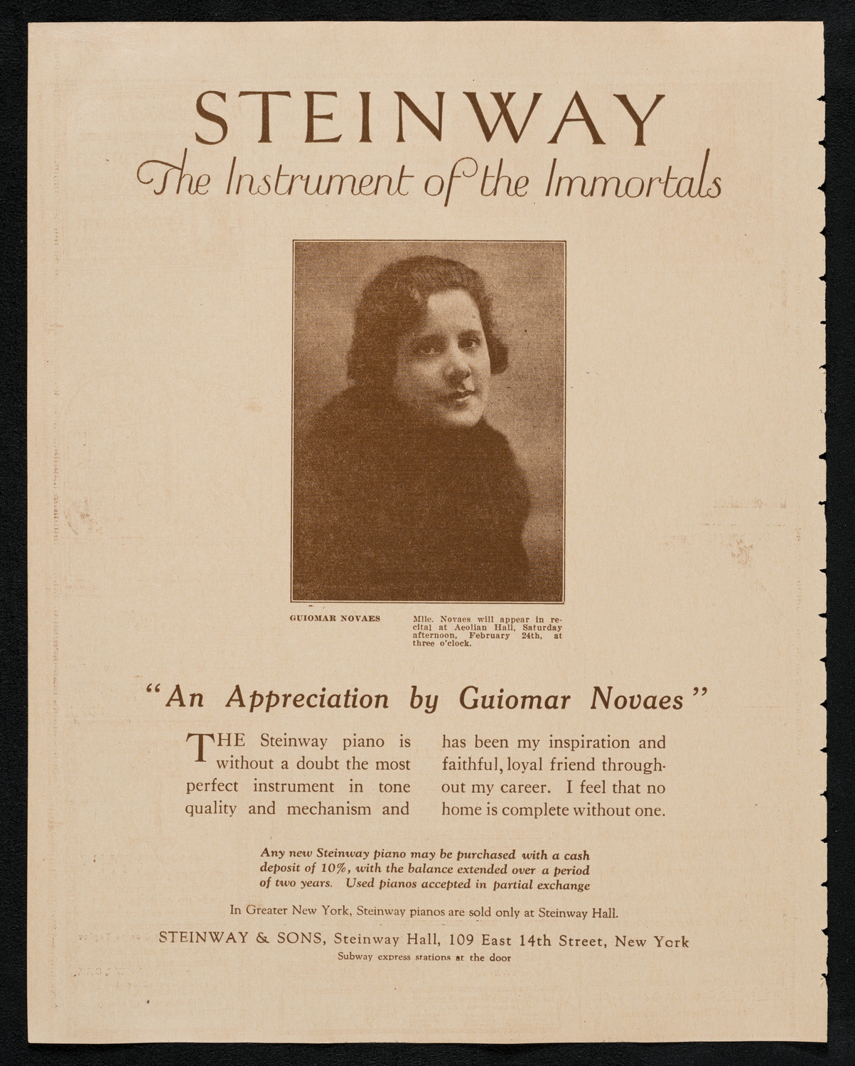 New York Philharmonic, February 21, 1923, program page 4