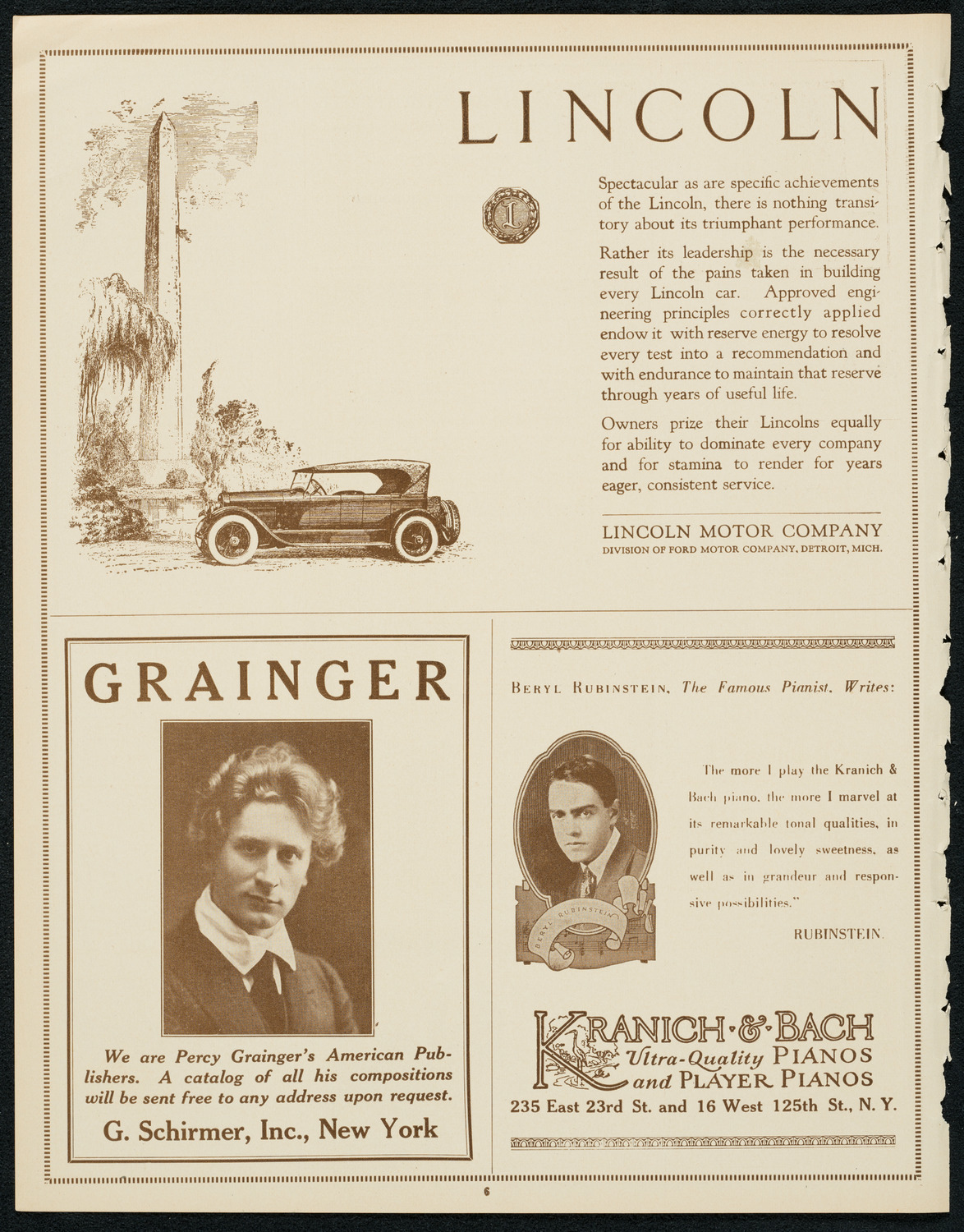 New York Philharmonic, December 9, 1923, program page 6