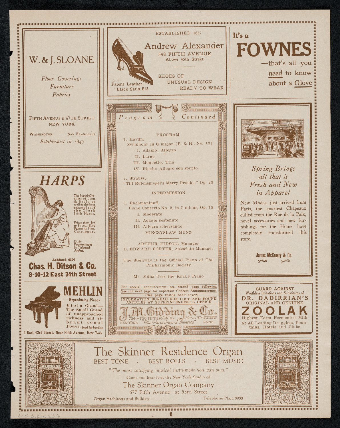 New York Philharmonic, March 21, 1923, program page 7
