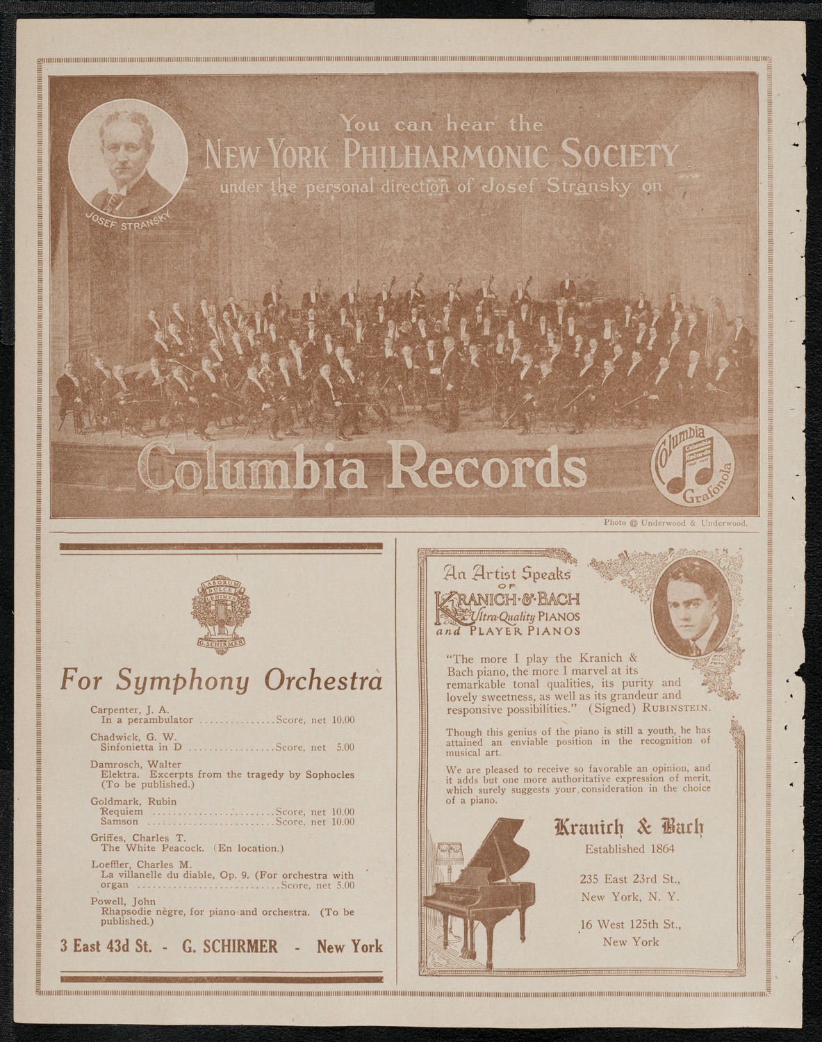 New York Philharmonic, March 10, 1921, program page 6