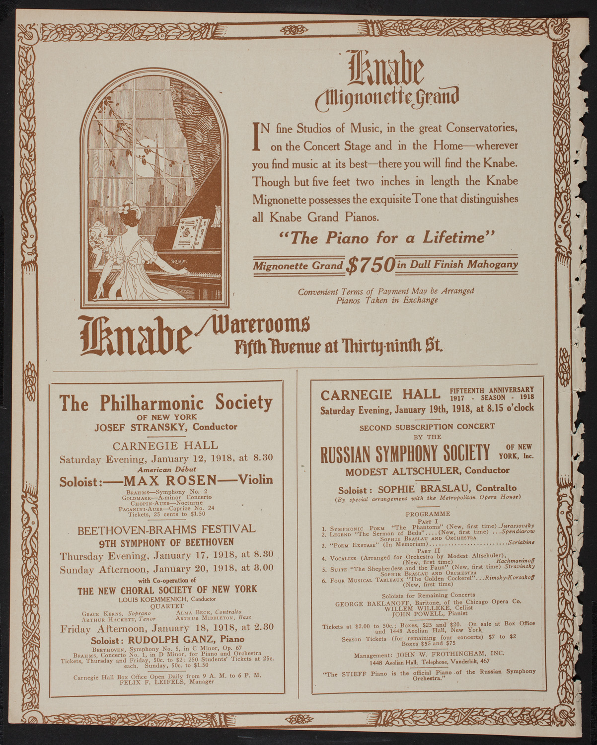 Boston Symphony Orchestra, January 12, 1918, program page 12