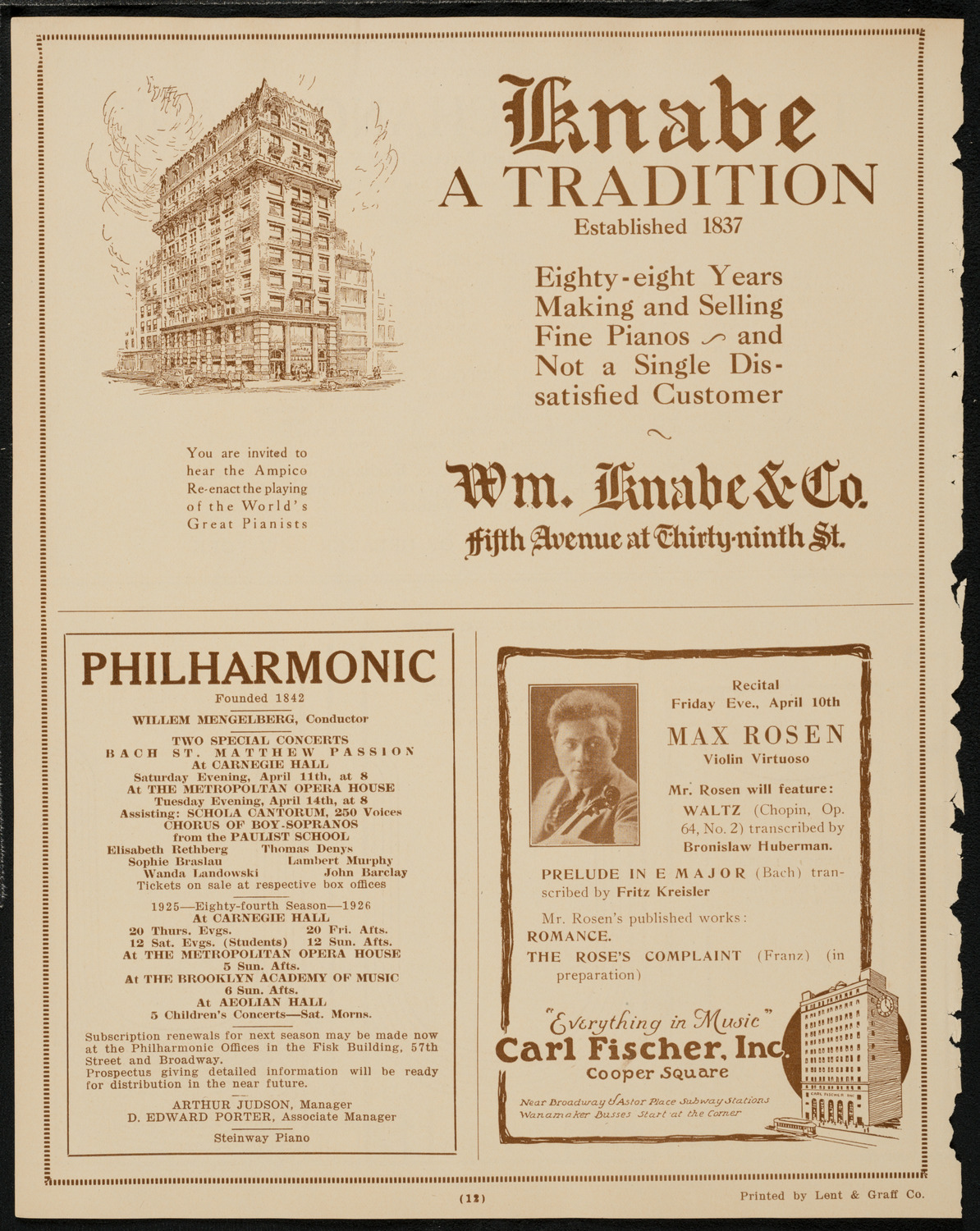 Boston Symphony Orchestra, April 11, 1925, program page 12