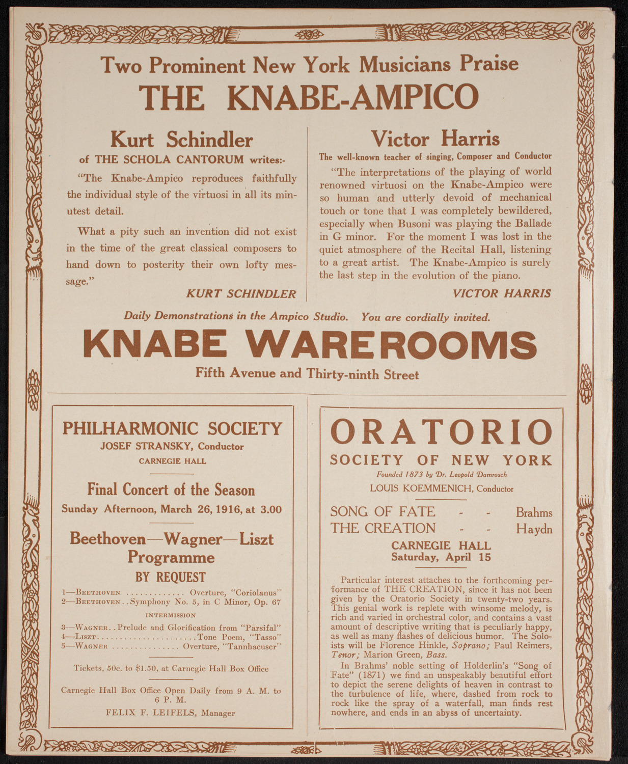 Scandinavian Concert, March 25, 1916, program page 12