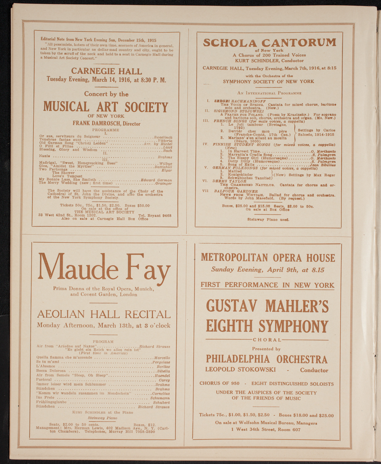 New York Philharmonic, March 2, 1916, program page 10