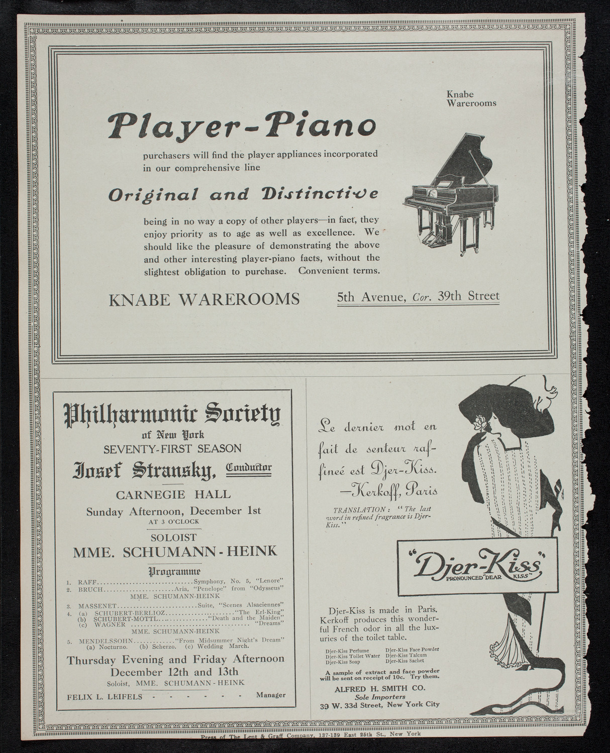 New York Philharmonic, November 29, 1912, program page 12
