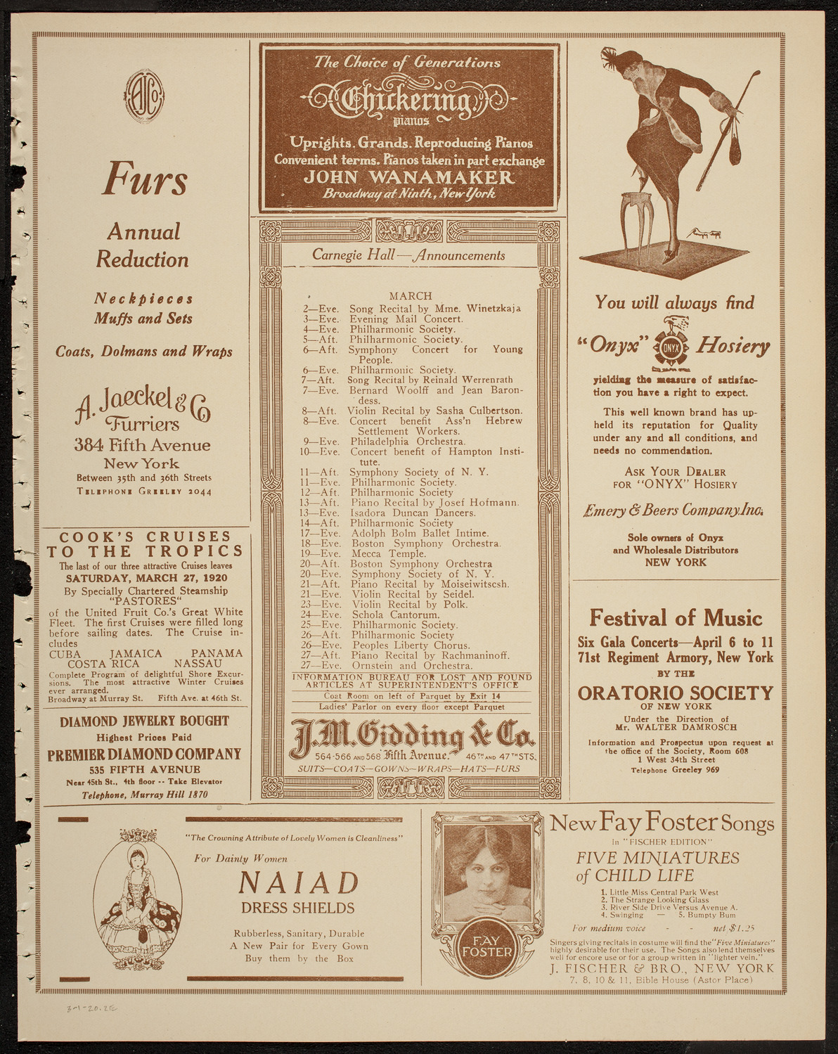 Olga Carrara, Soprano, March 1, 1920, program page 3