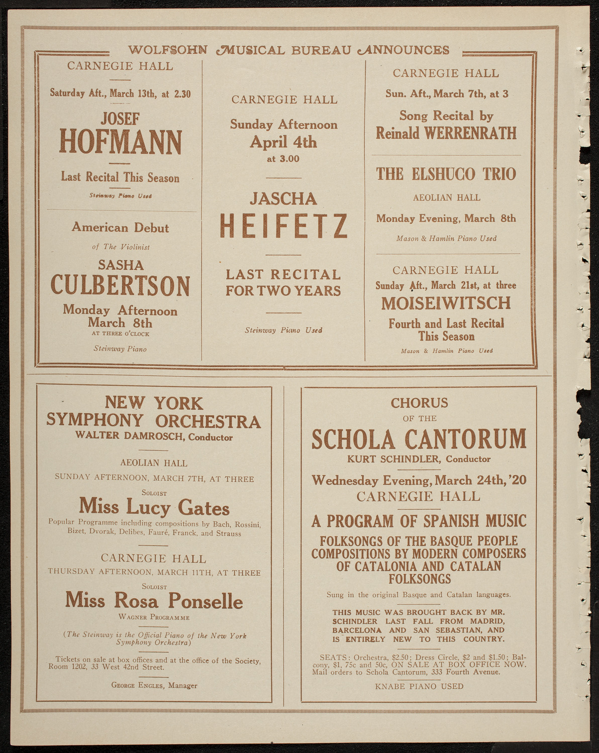 New York Philharmonic, March 6, 1920, program page 8
