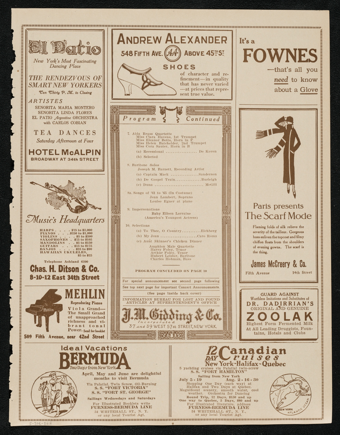 Grand Army of the Republic Memorial Day Exercises, May 30, 1924, program page 7