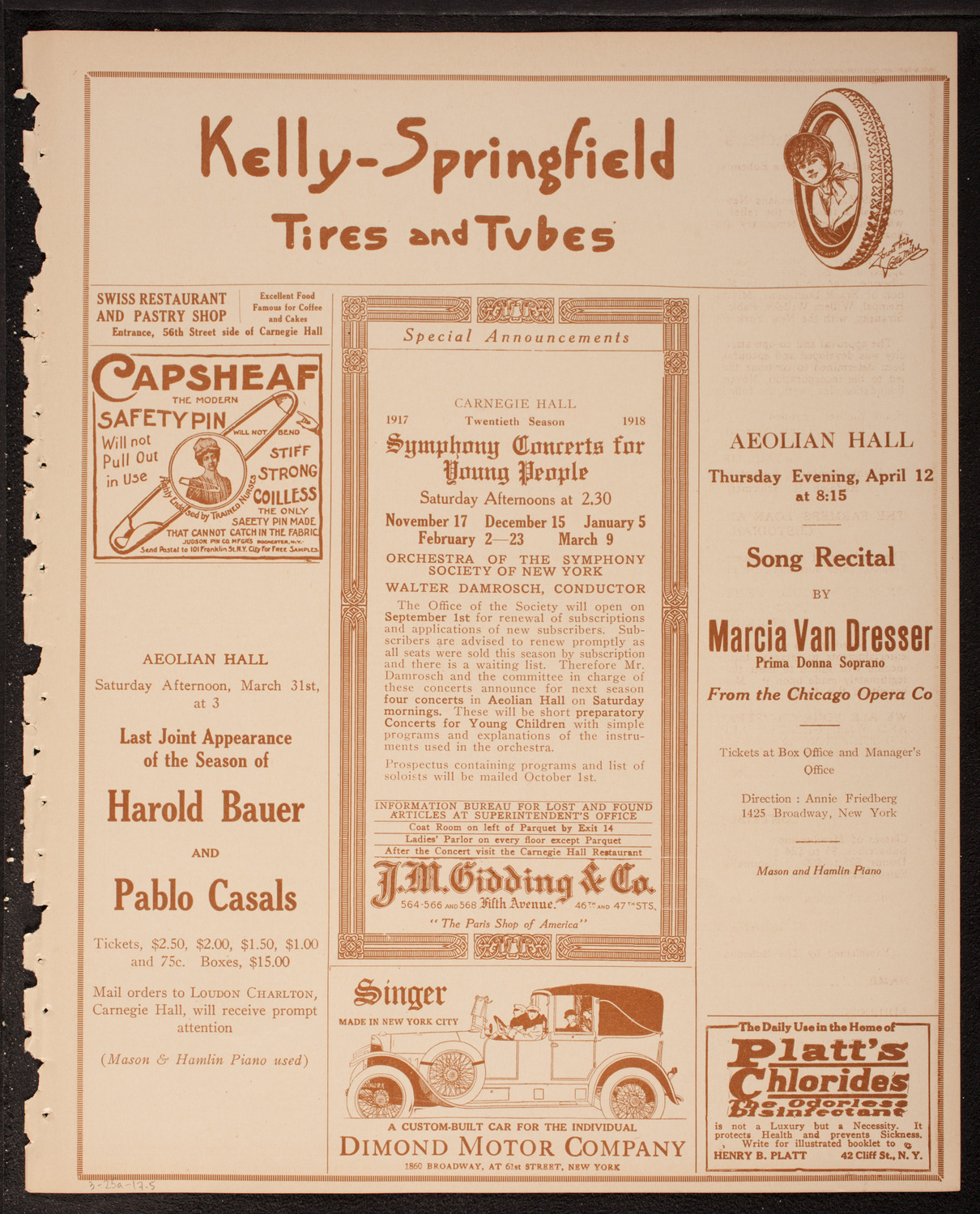 New York Philharmonic, March 25, 1917, program page 9