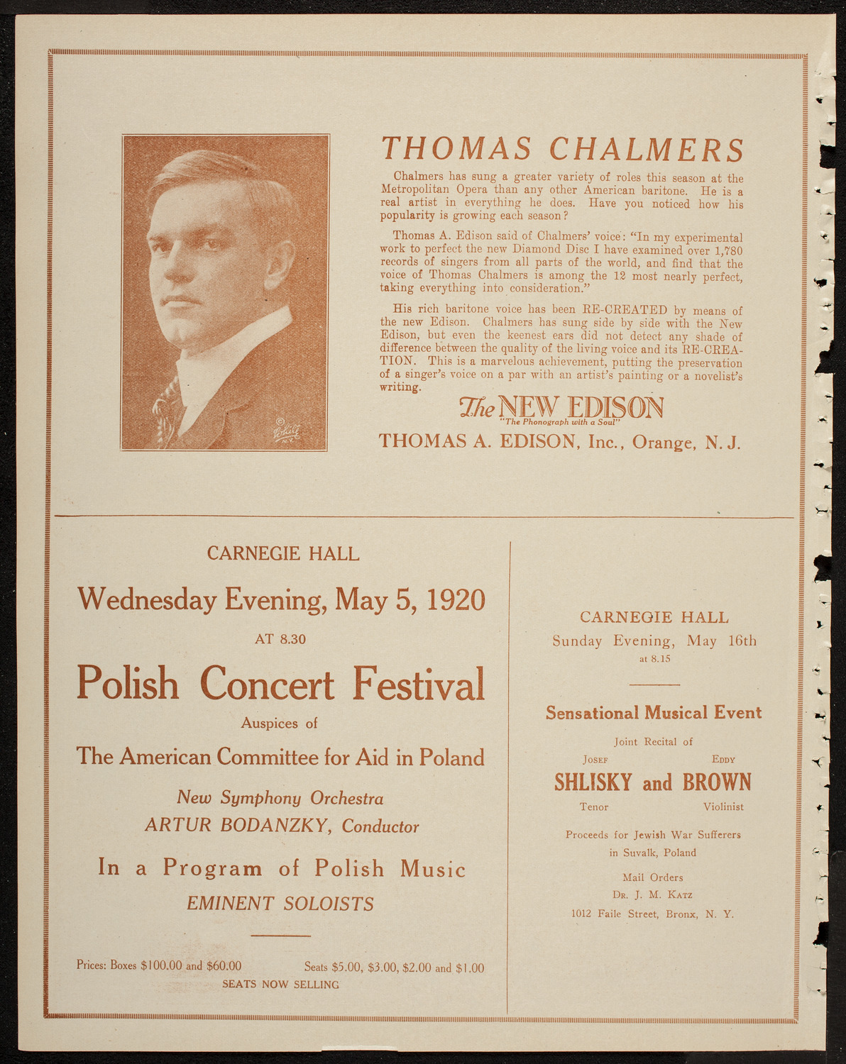 Rudolph Polk, Violin, Eleanor Brock, Soprano, Adele Rosenthal, Piano, Lester Bingley, Baritone, and Vaino Sola, Tenor, May 1, 1920, program page 2