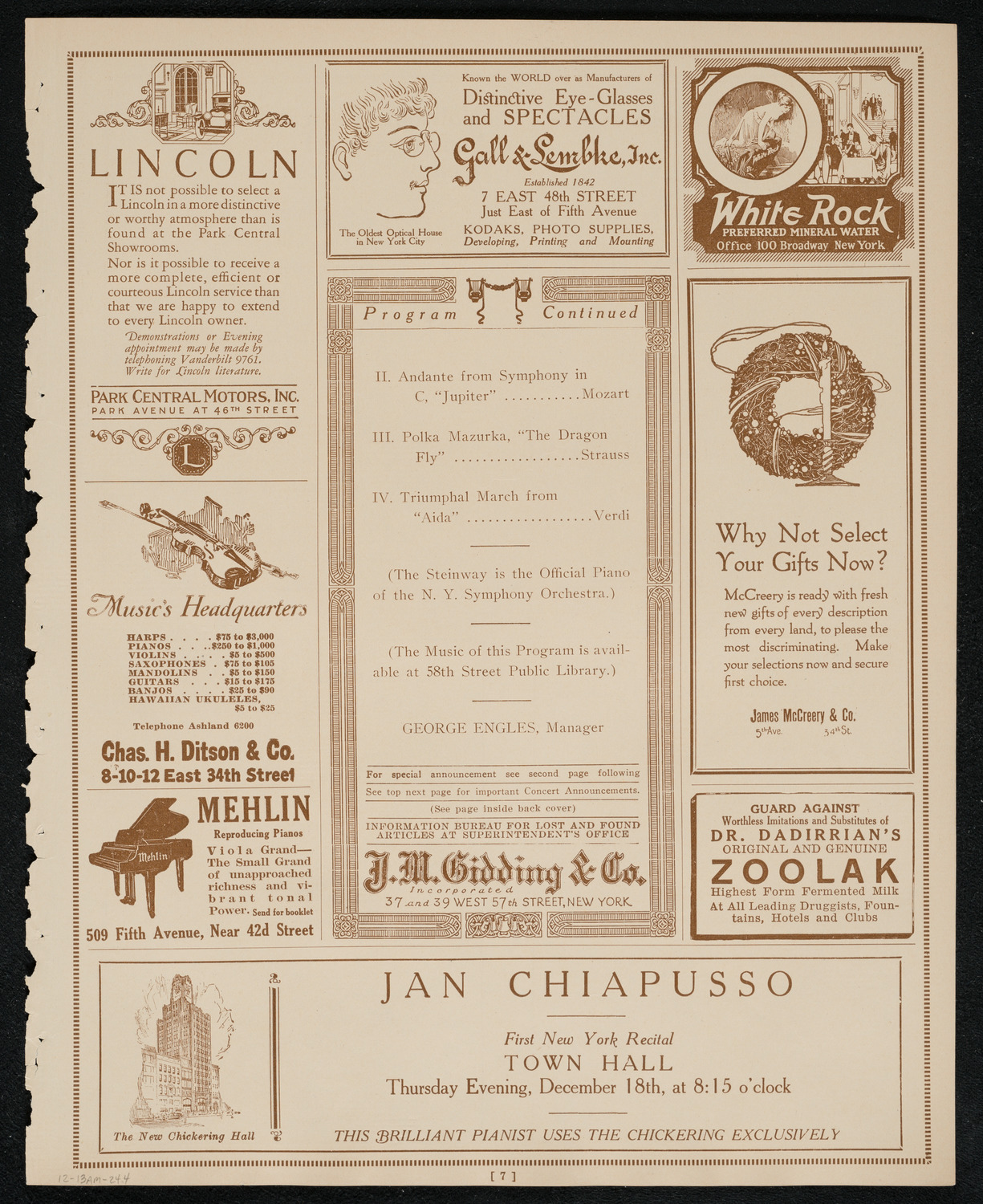Symphony Concert for Young People, December 13, 1924, program page 7