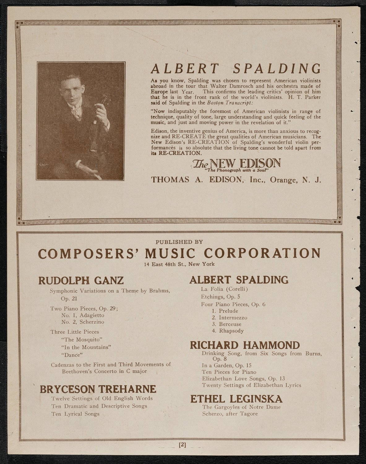 Celebration by American University Women to Honor and Welcome Marie Curie, May 18, 1921, program page 2