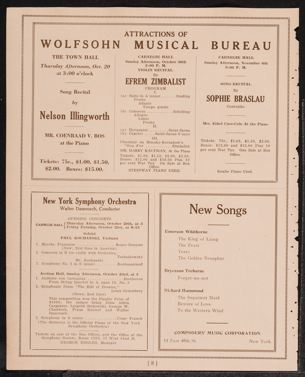 Anna Case, Soprano, October 19, 1921, program page 8