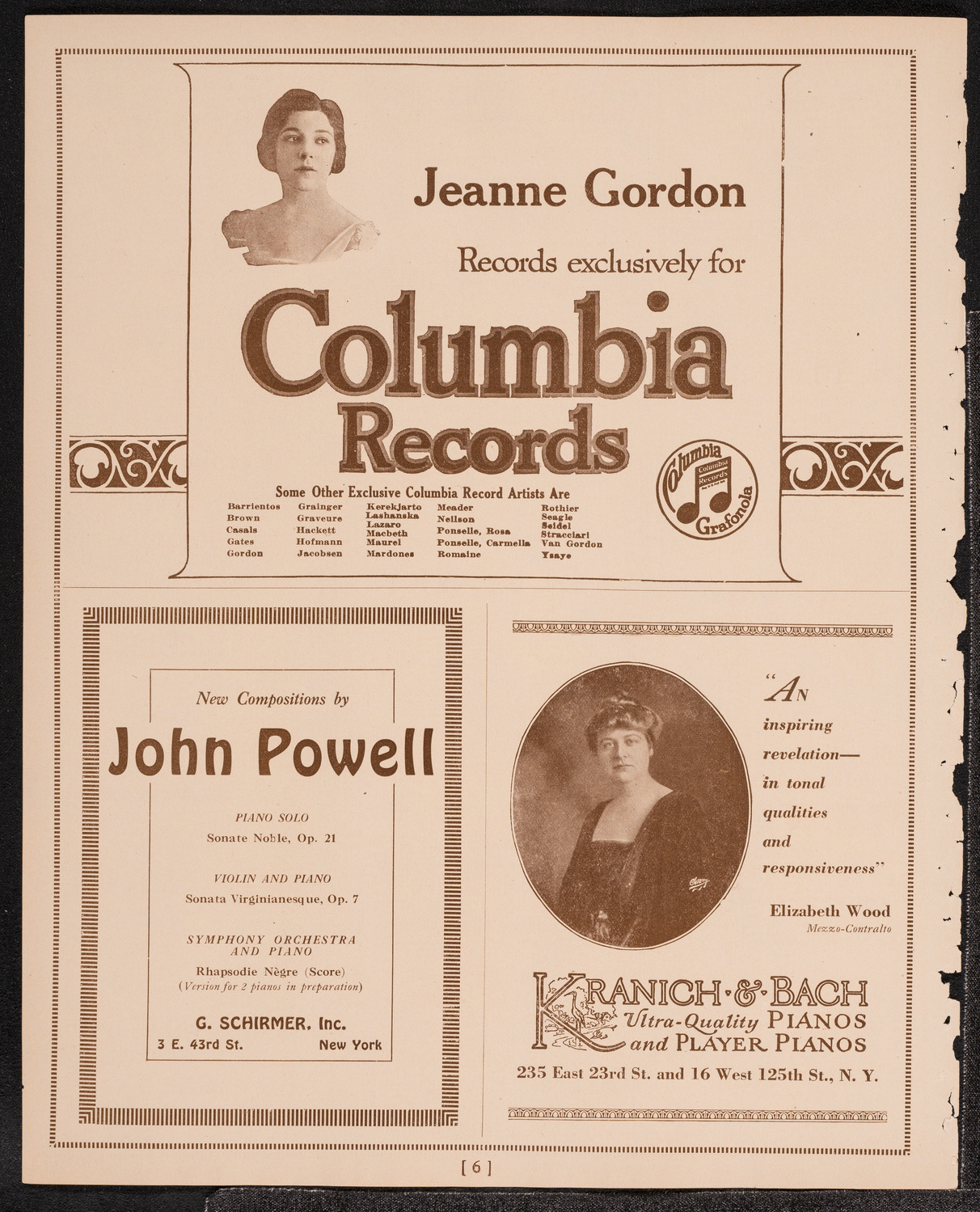 Elly Ney, Piano, December 7, 1921, program page 6