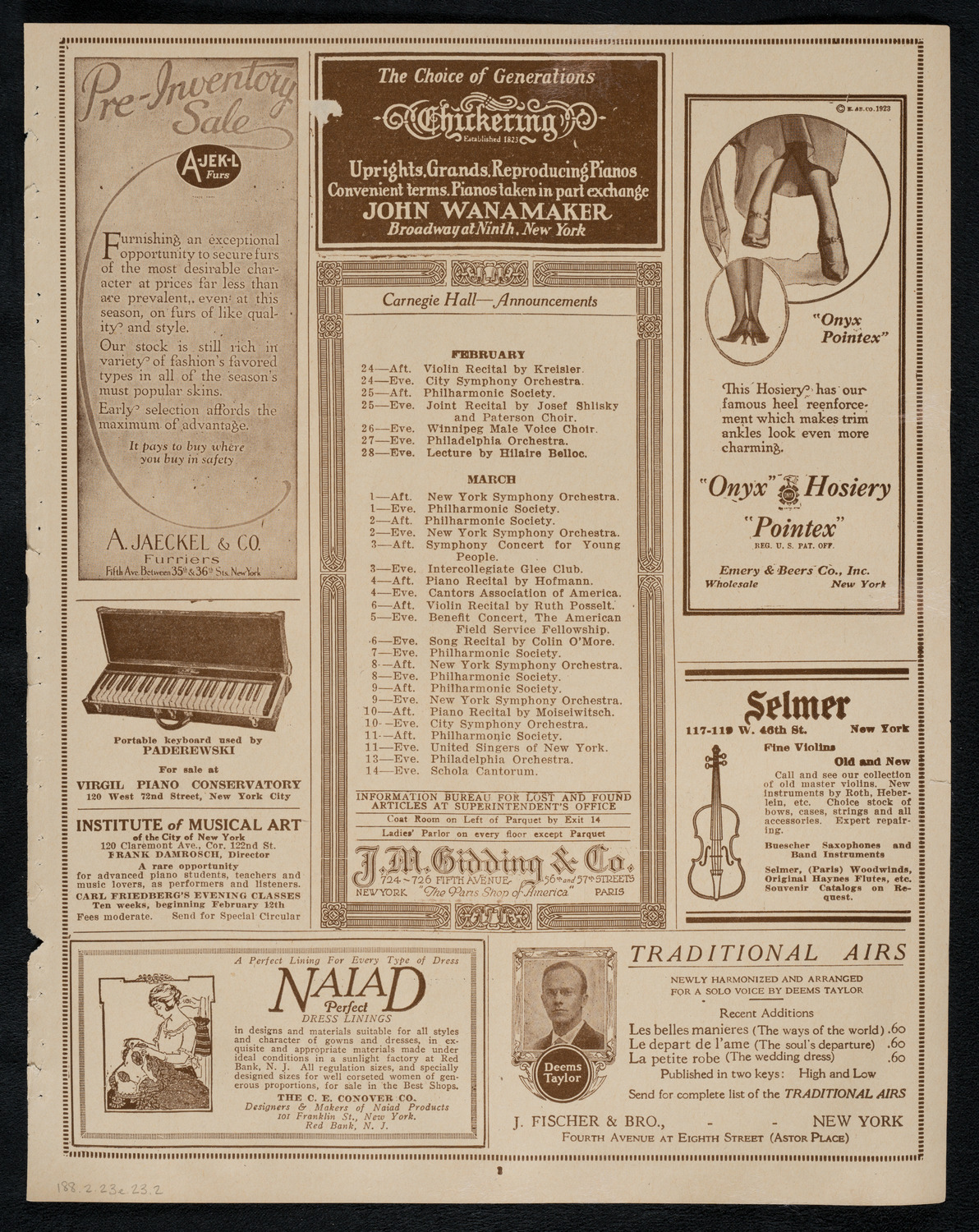 Universal Negro Improvement Association Meeting and Concert, February 23, 1923, program page 3