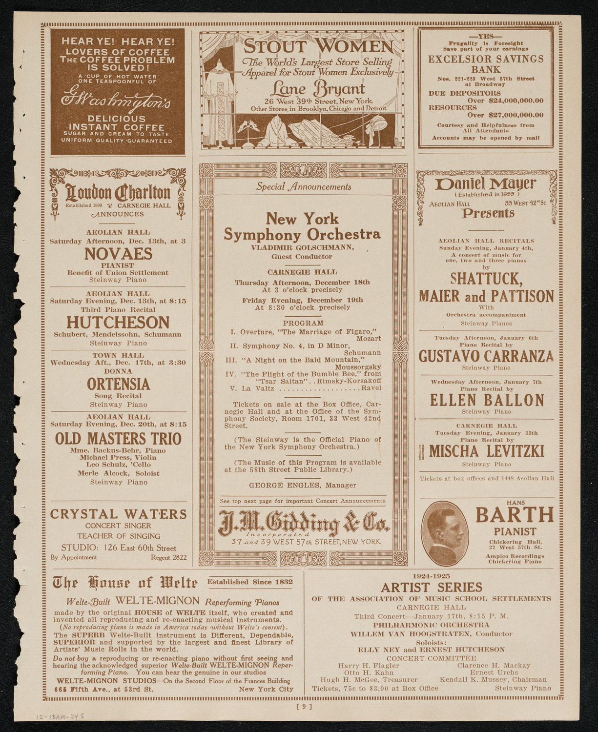 Symphony Concert for Young People, December 13, 1924, program page 9