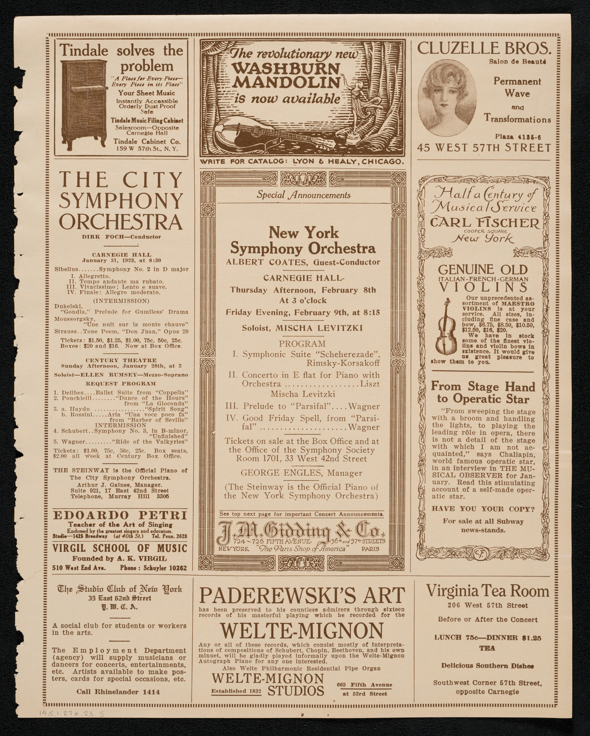 Symphony Concert for Young People, January 27, 1923, program page 9