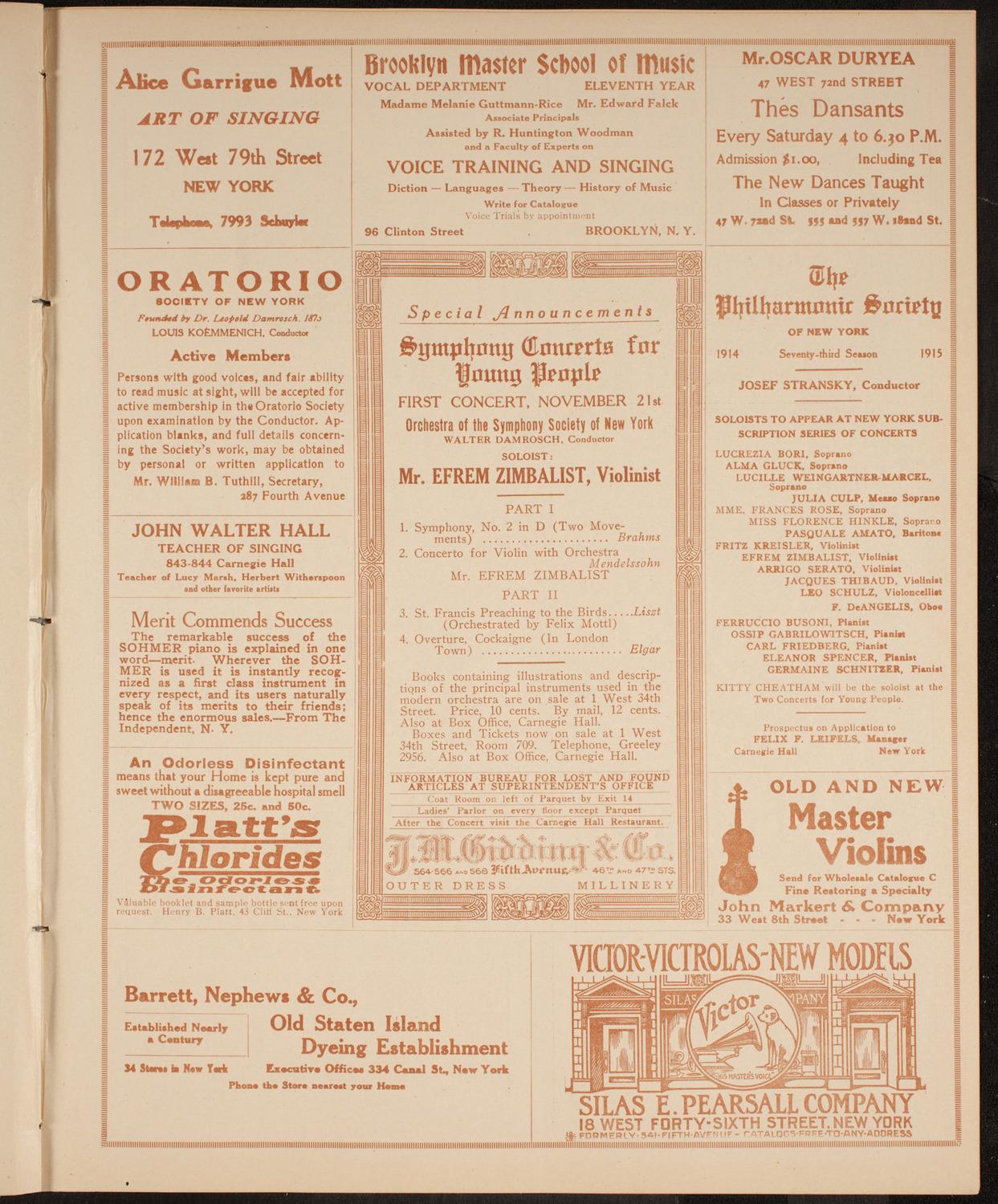 Elmendorf Lecture: Around the Mediterranean, November 15, 1914, program page 9