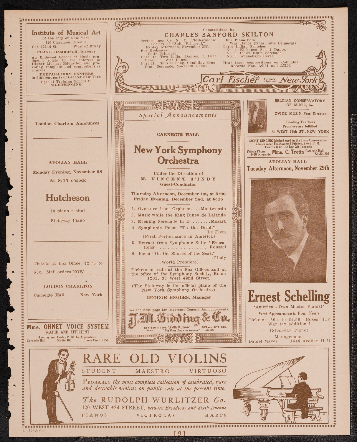 Hulda Lashanska, Soprano, November 26, 1921, program page 9