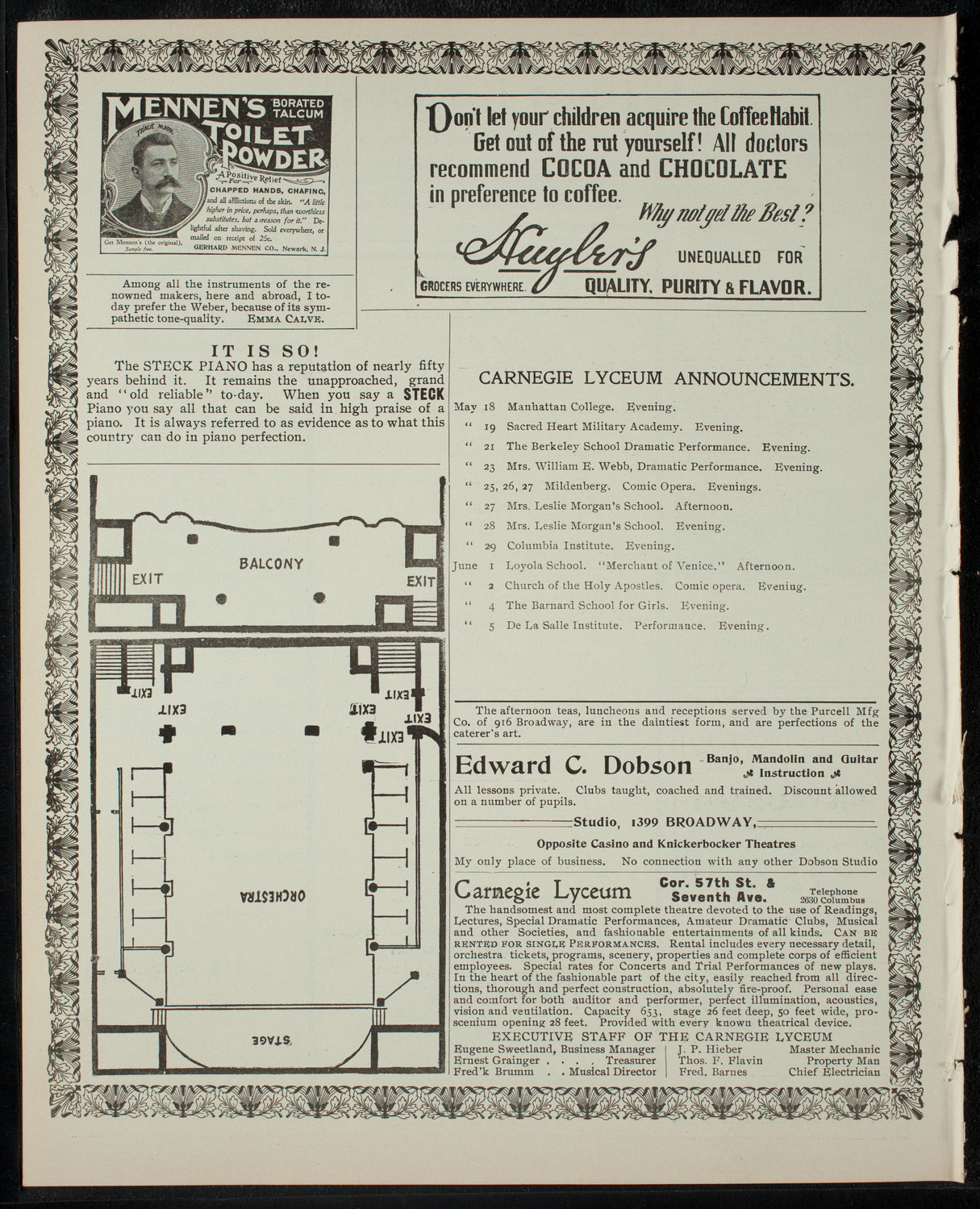 Monroe Dramatic Society, May 16, 1903, program page 4