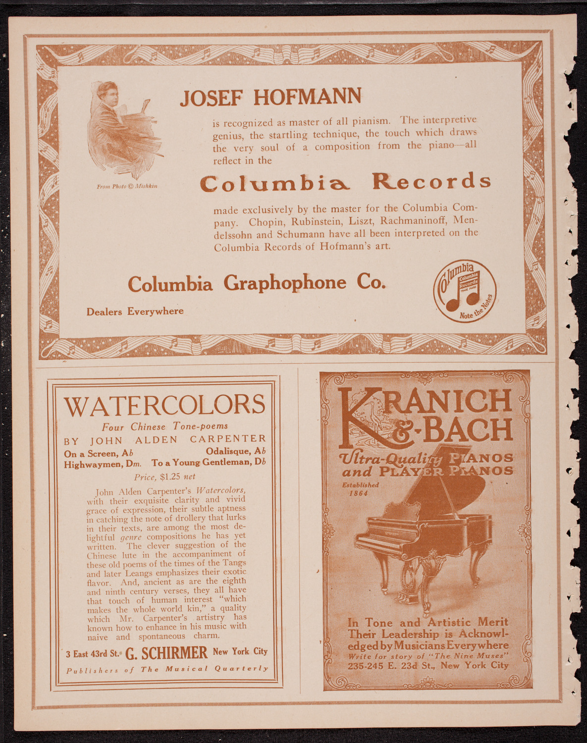 Elmendorf Lecture: Old German Towns, November 27, 1916, program page 6