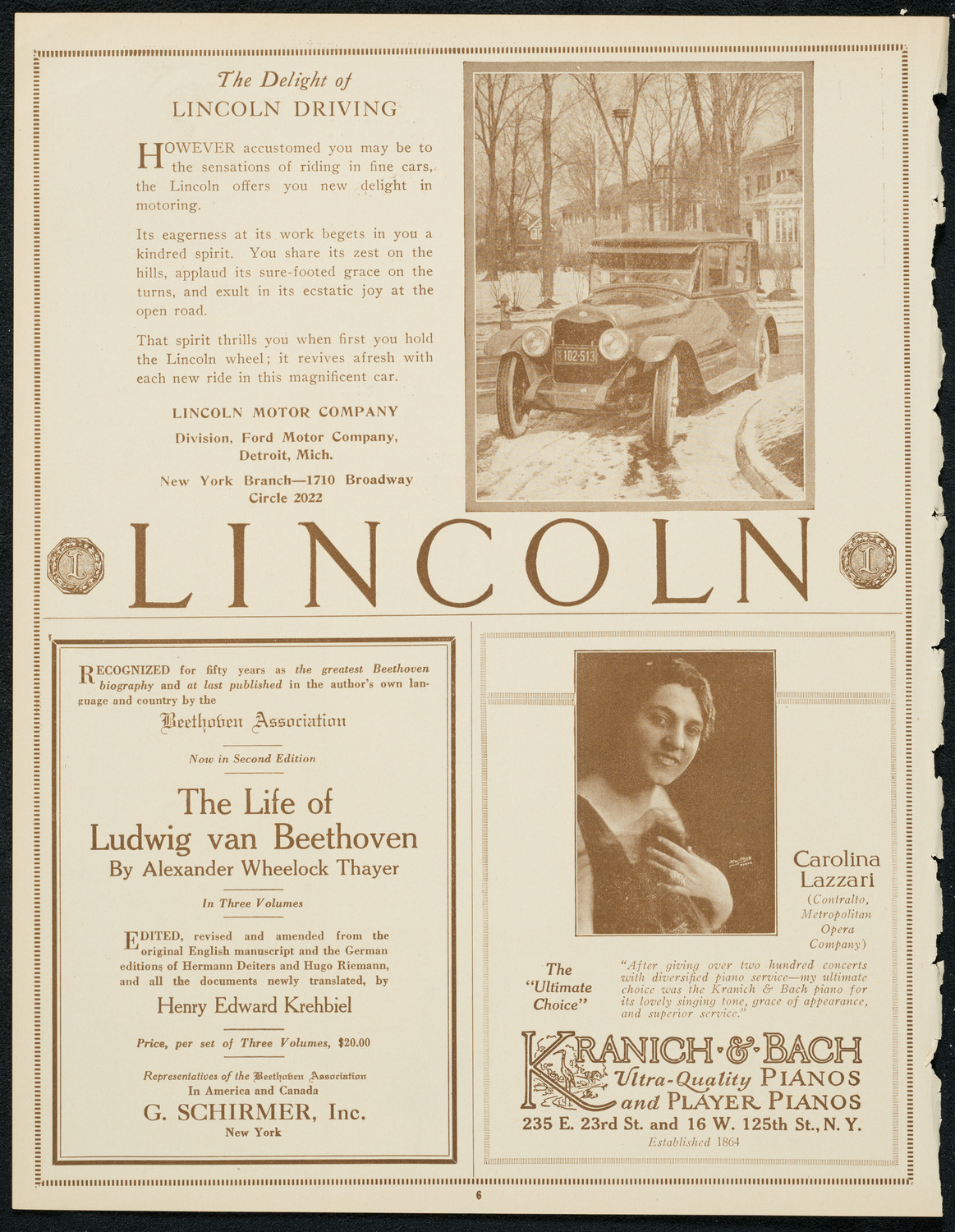 New York Symphony Orchestra, December 21, 1923, program page 6