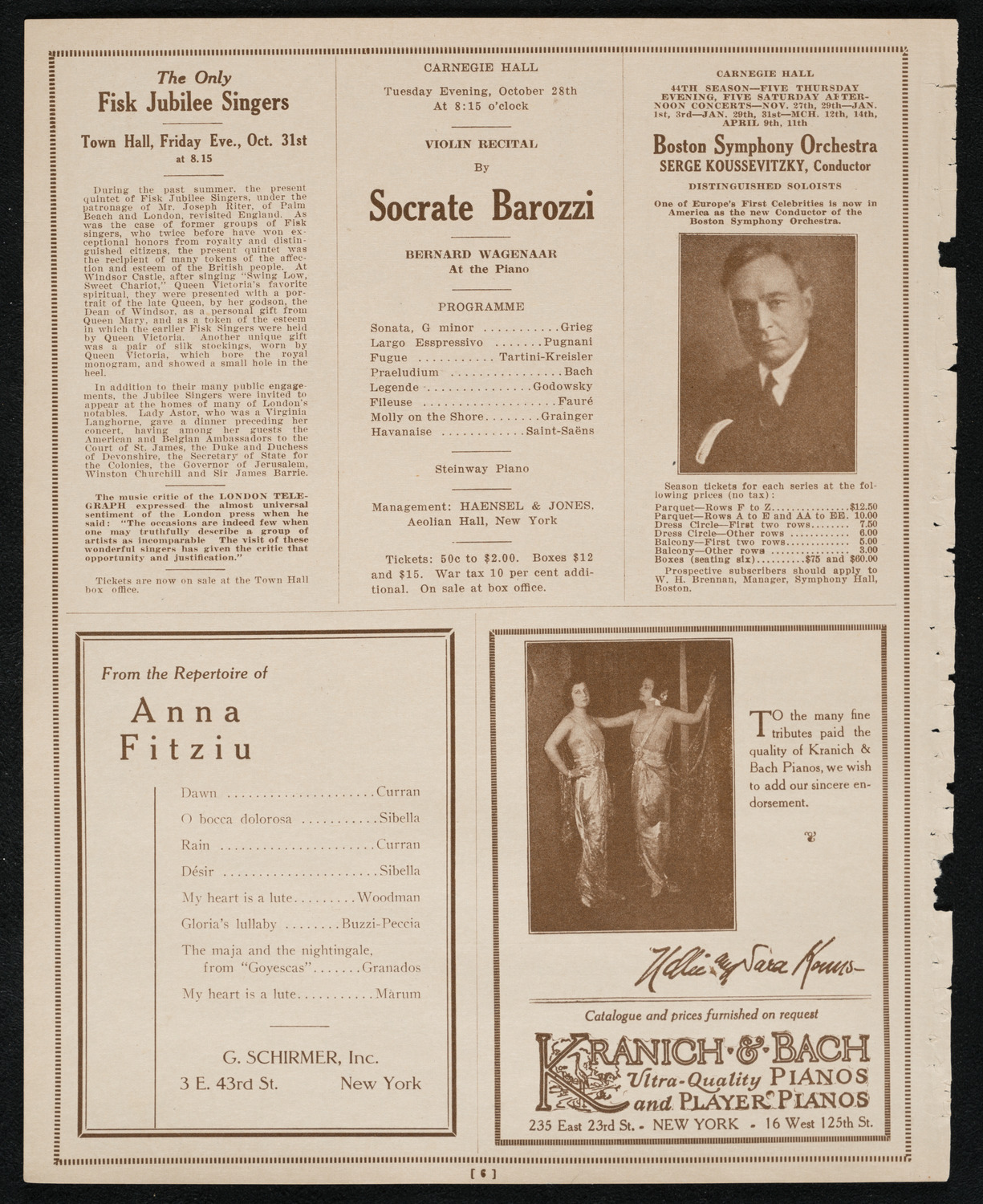 Maria Theresa, October 24, 1924, program page 6