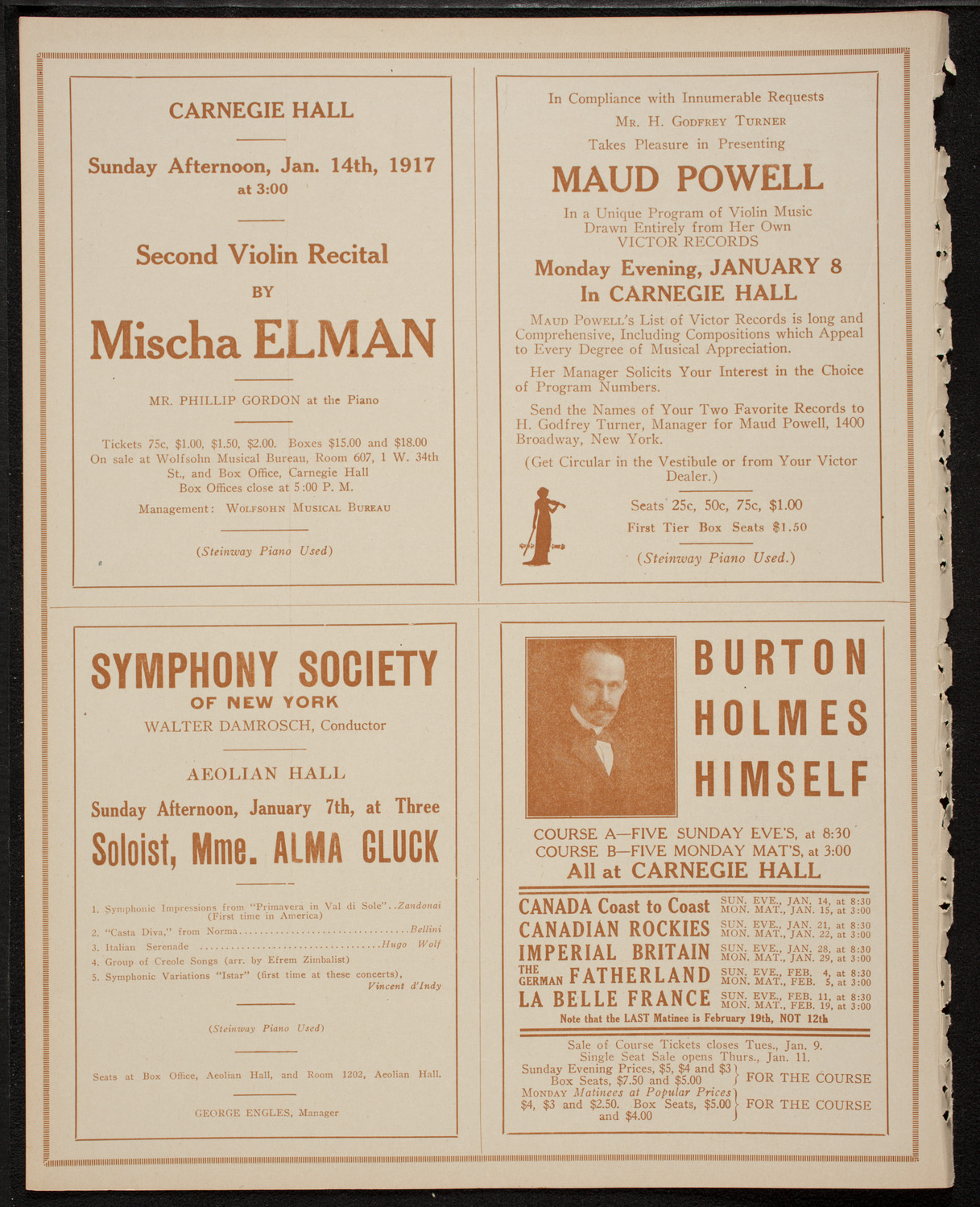 Boston Symphony Orchestra, January 6, 1917, program page 8