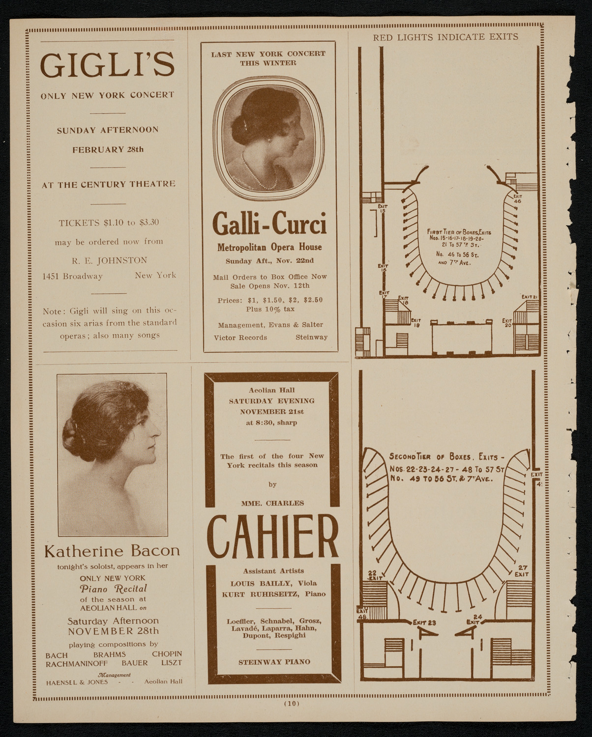 New York Philharmonic, November 20, 1925, program page 10