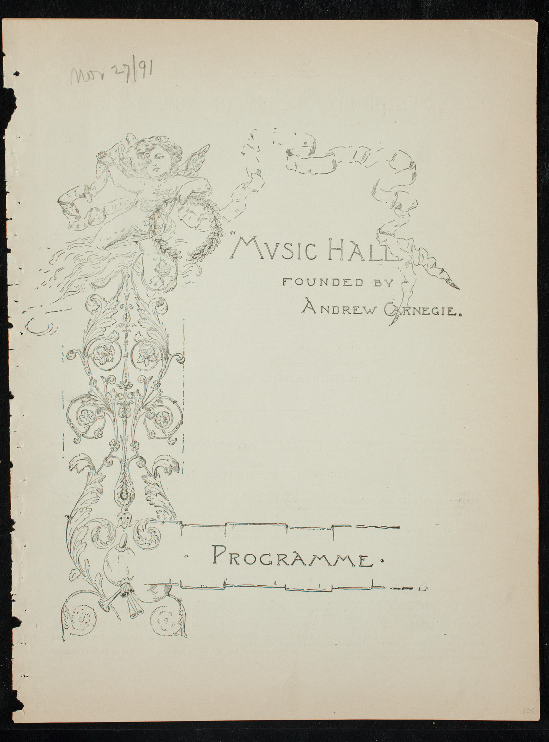 Students of J.C. Woloff, November 27, 1891, program page 1