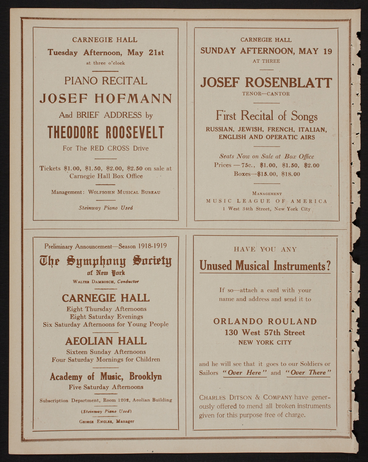 Nikolai Sokoloff Orchestral Concert, May 17, 1918, program page 8