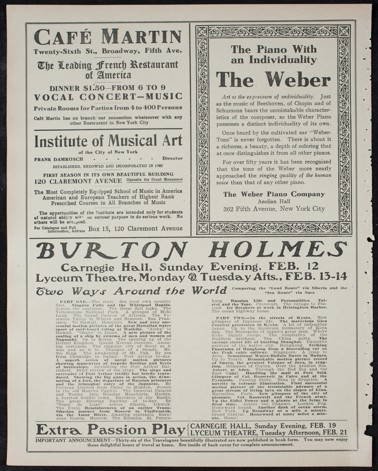 Burton Holmes Travelogue: Motor Journeys in Germany, February 5, 1911, program page 6