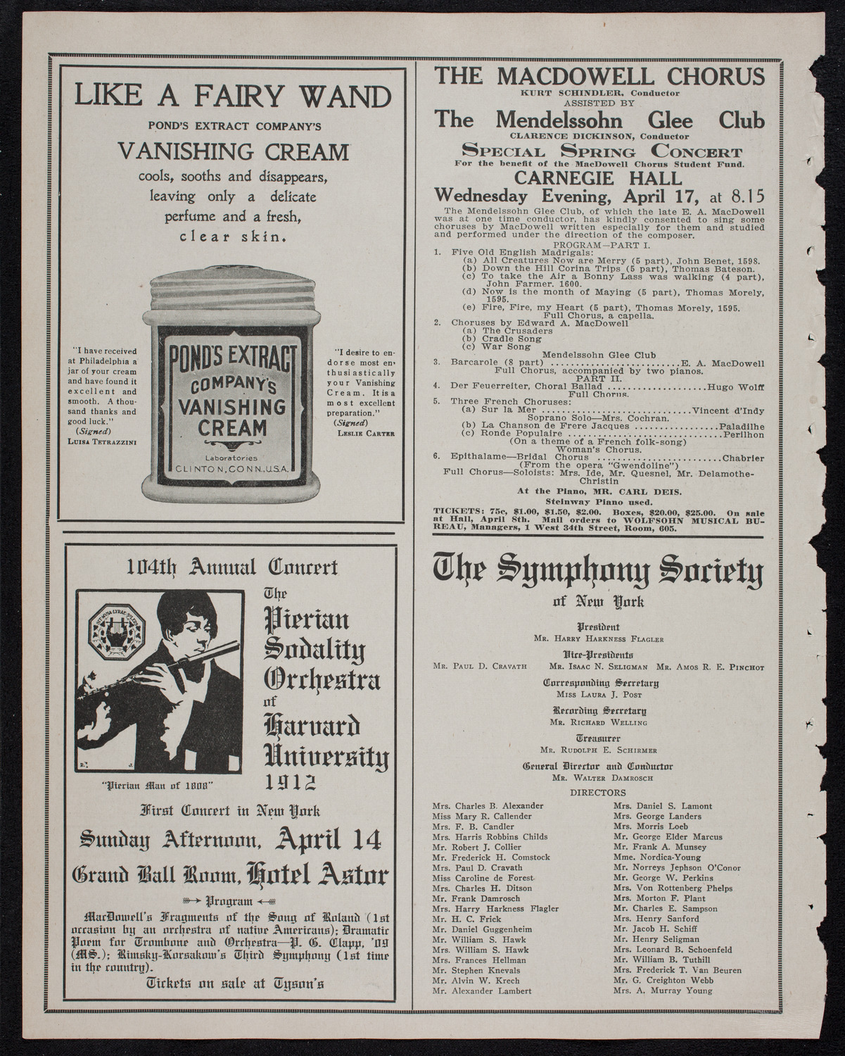 Arthur Friedheim, Piano, March 31, 1912, program page 8