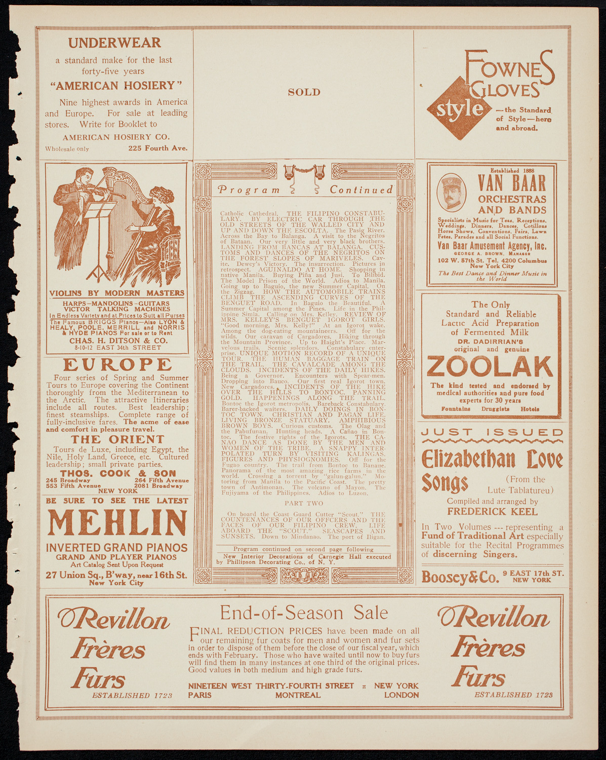 Burton Holmes Travelogue: The Philippines, February 22, 1914, program page 7