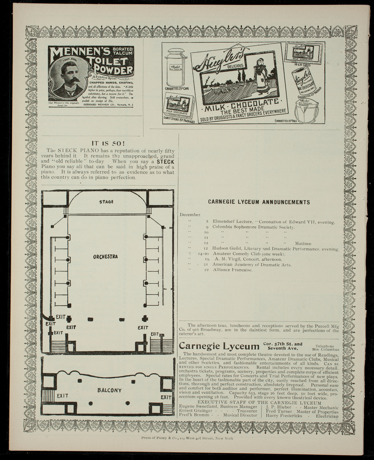 Centro Hispano-Americano, December 5, 1903, program page 4