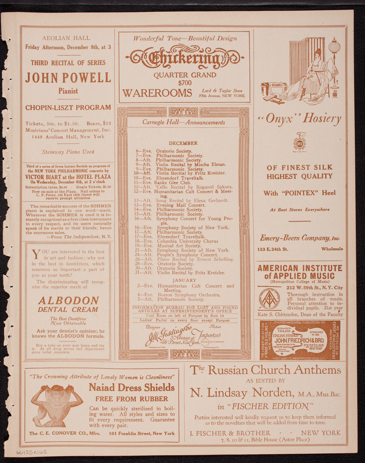 Lecture by Ian Hay, December 5, 1916, program page 3