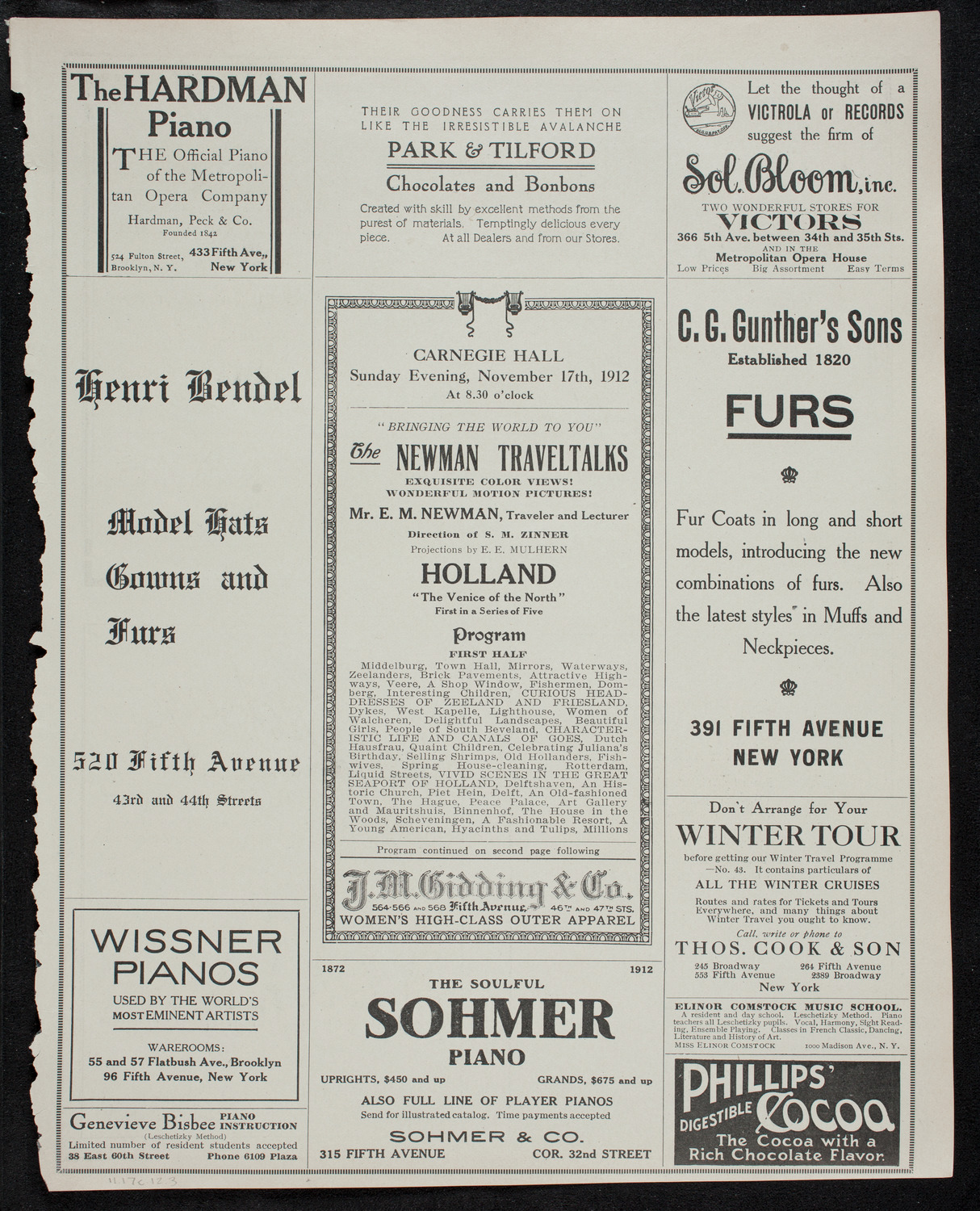 Newman Traveltalks: Holland, November 17, 1912, program page 5