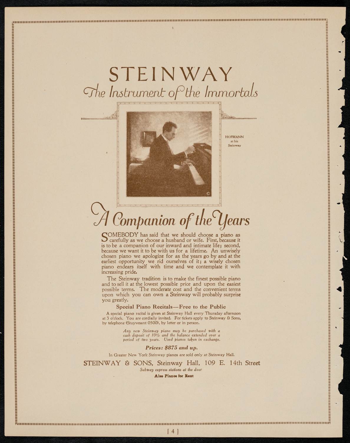 Henri Duval, Violin, February 25, 1922, program page 4