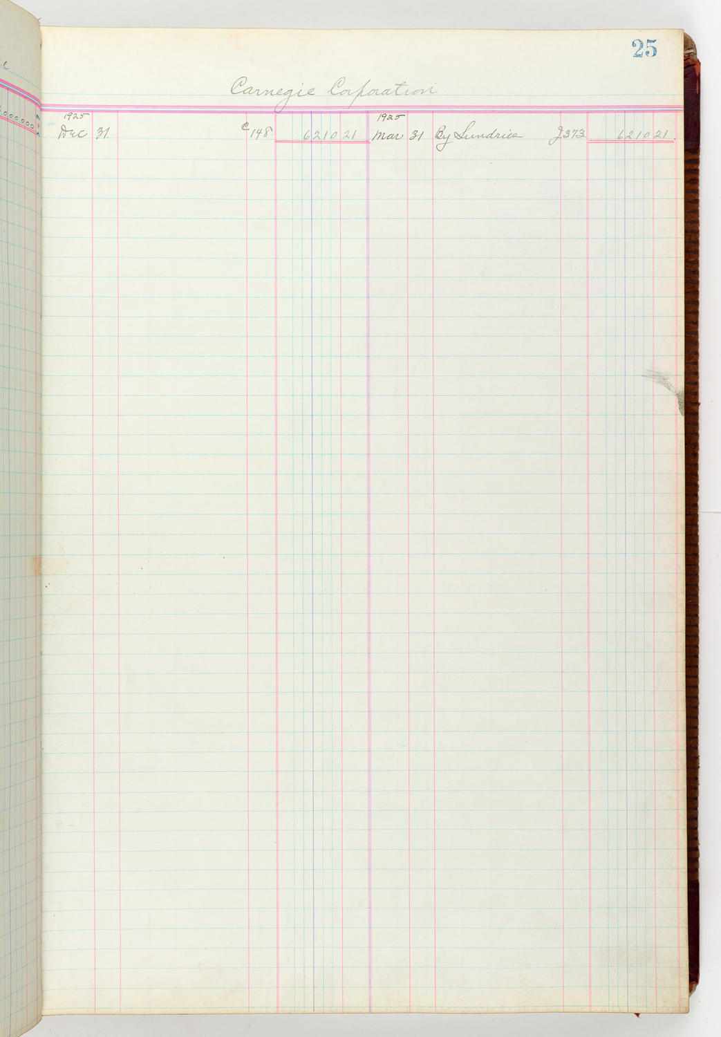 Music Hall Accounting Ledger Journal, volume 6, page 25