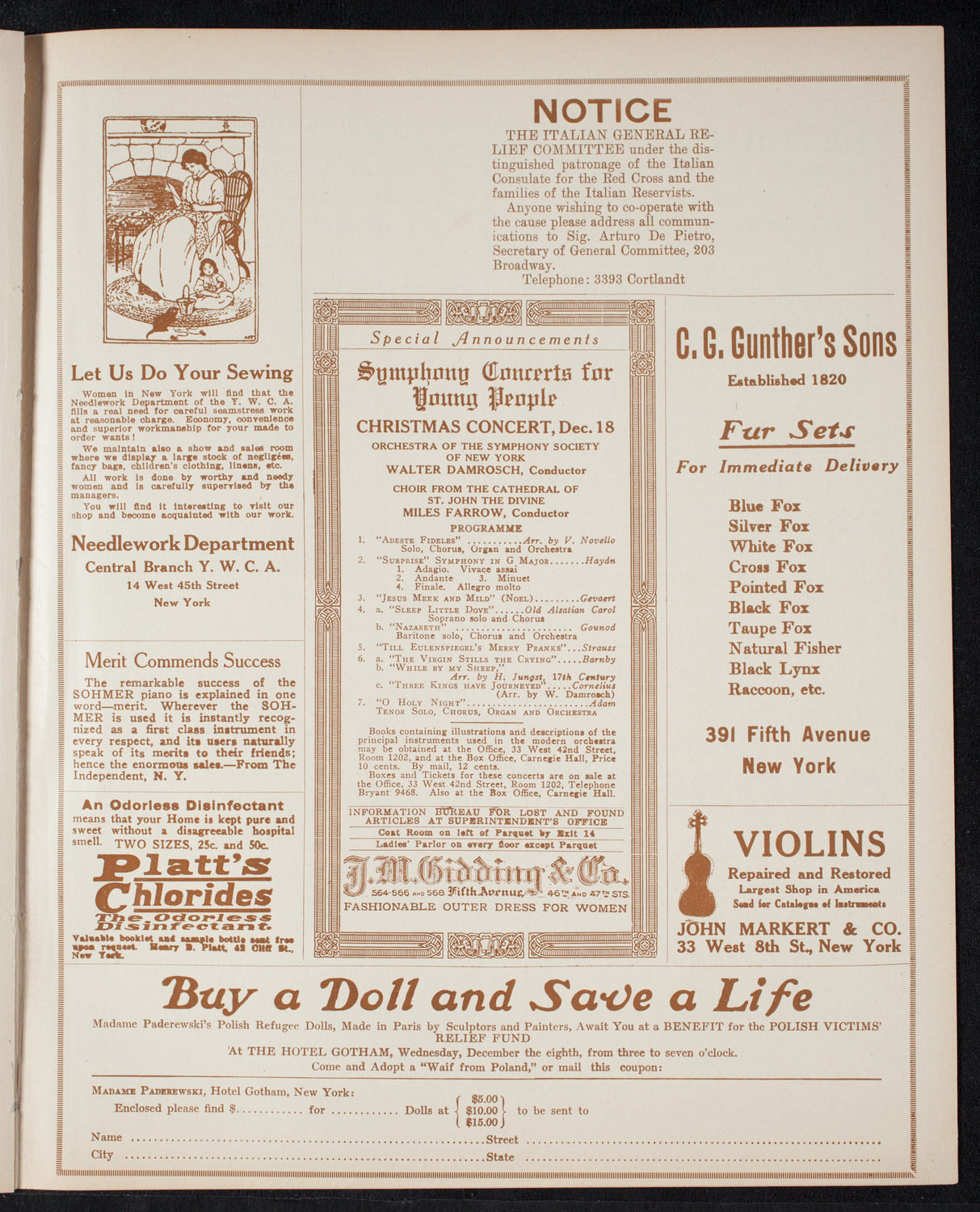 Elmendorf Lecture: Northern Italy, November 29, 1915, program page 9