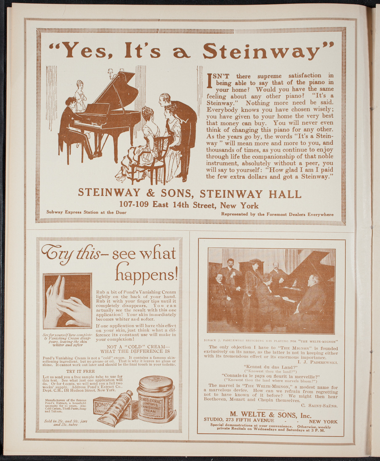 Ignacy Jan Paderewski, Piano, December 7, 1915, program page 4