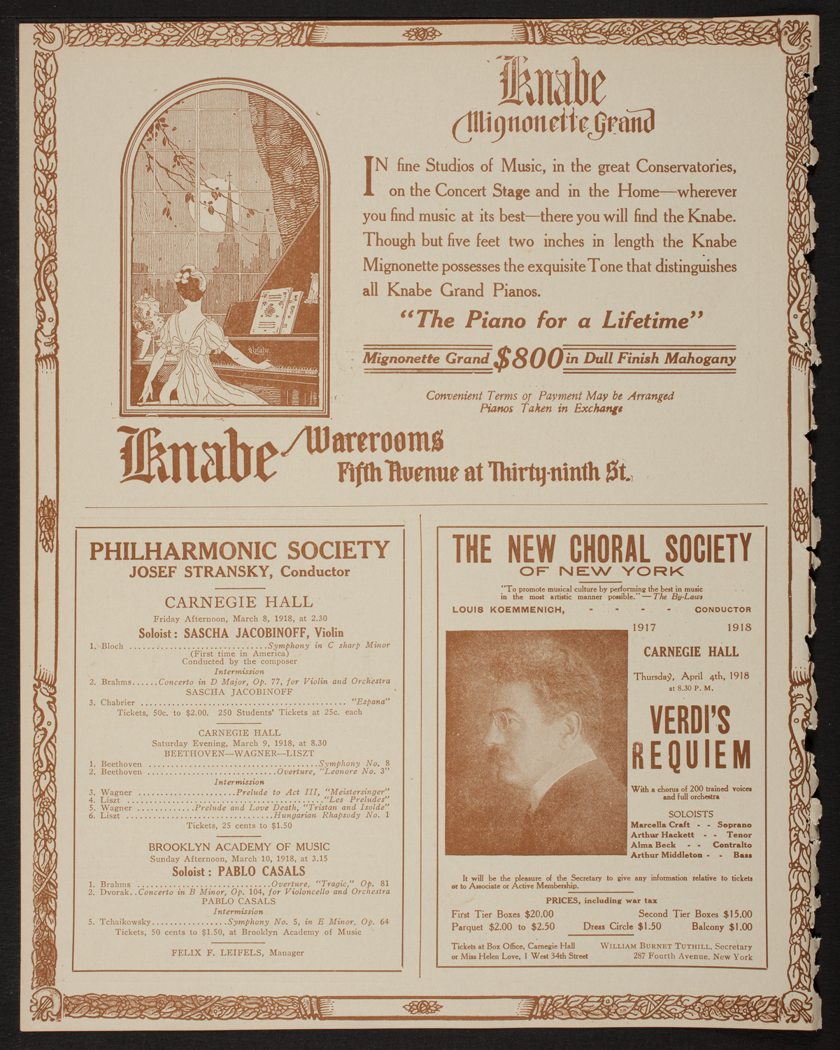New York Symphony Orchestra, March 7, 1918, program page 12