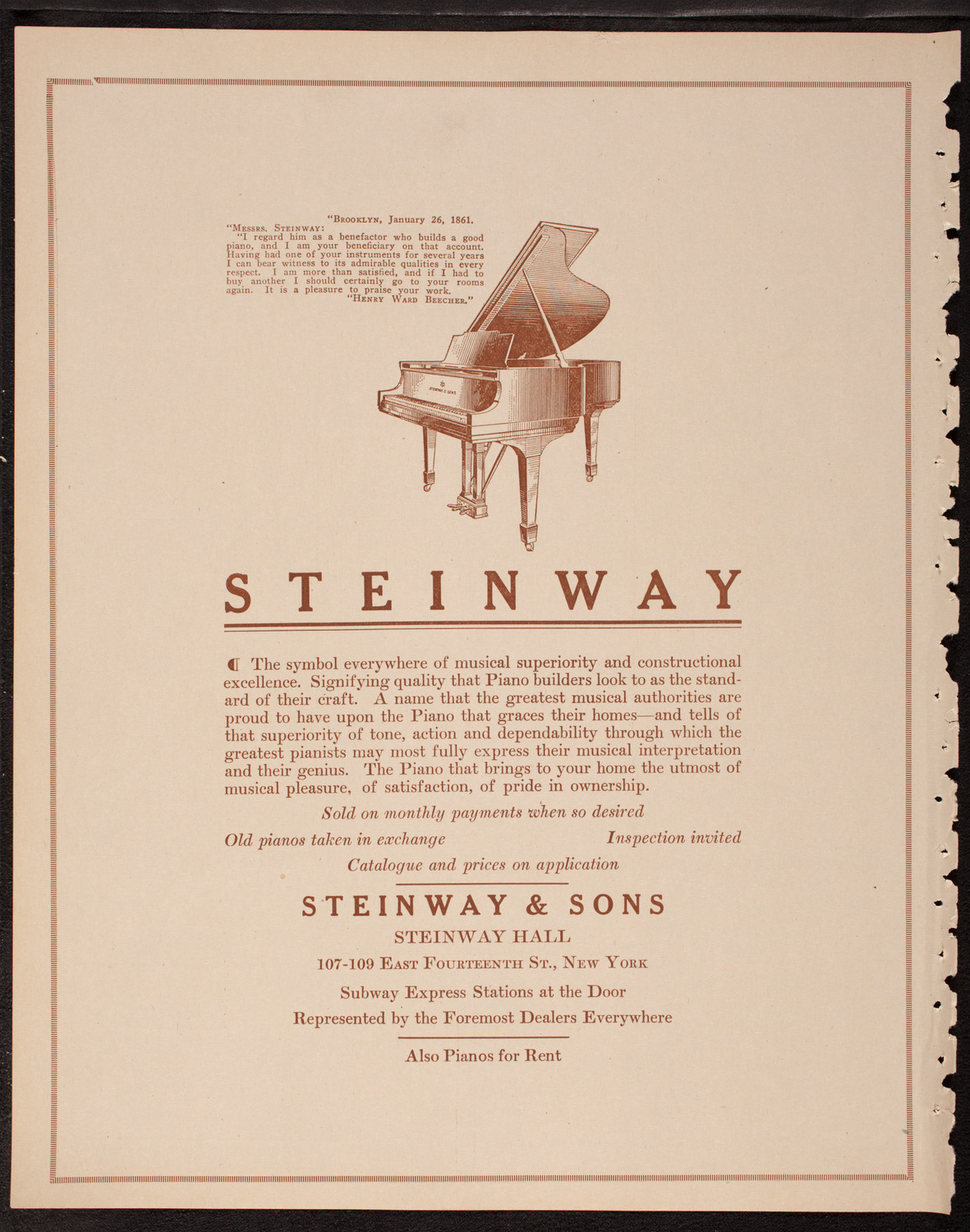 Sergei Rachmaninoff, Piano, December 21, 1919, program page 4