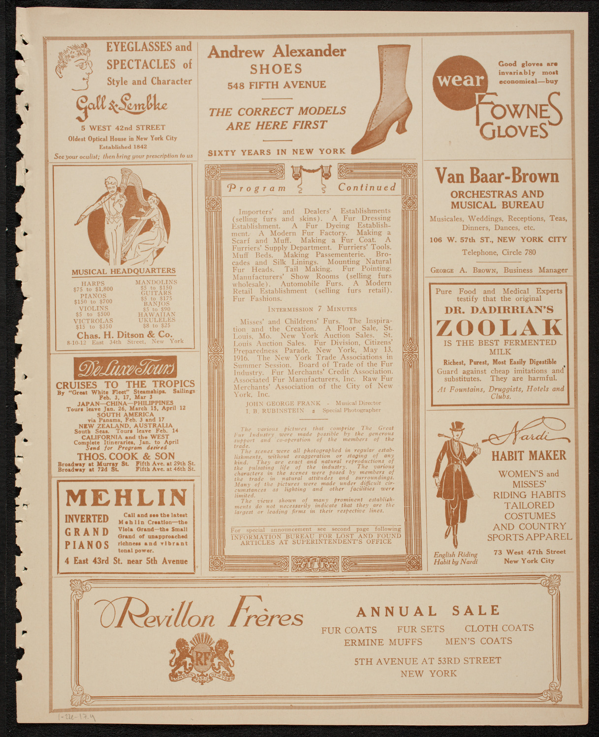 Film: The Great Fur Industry, January 22, 1917, program page 7