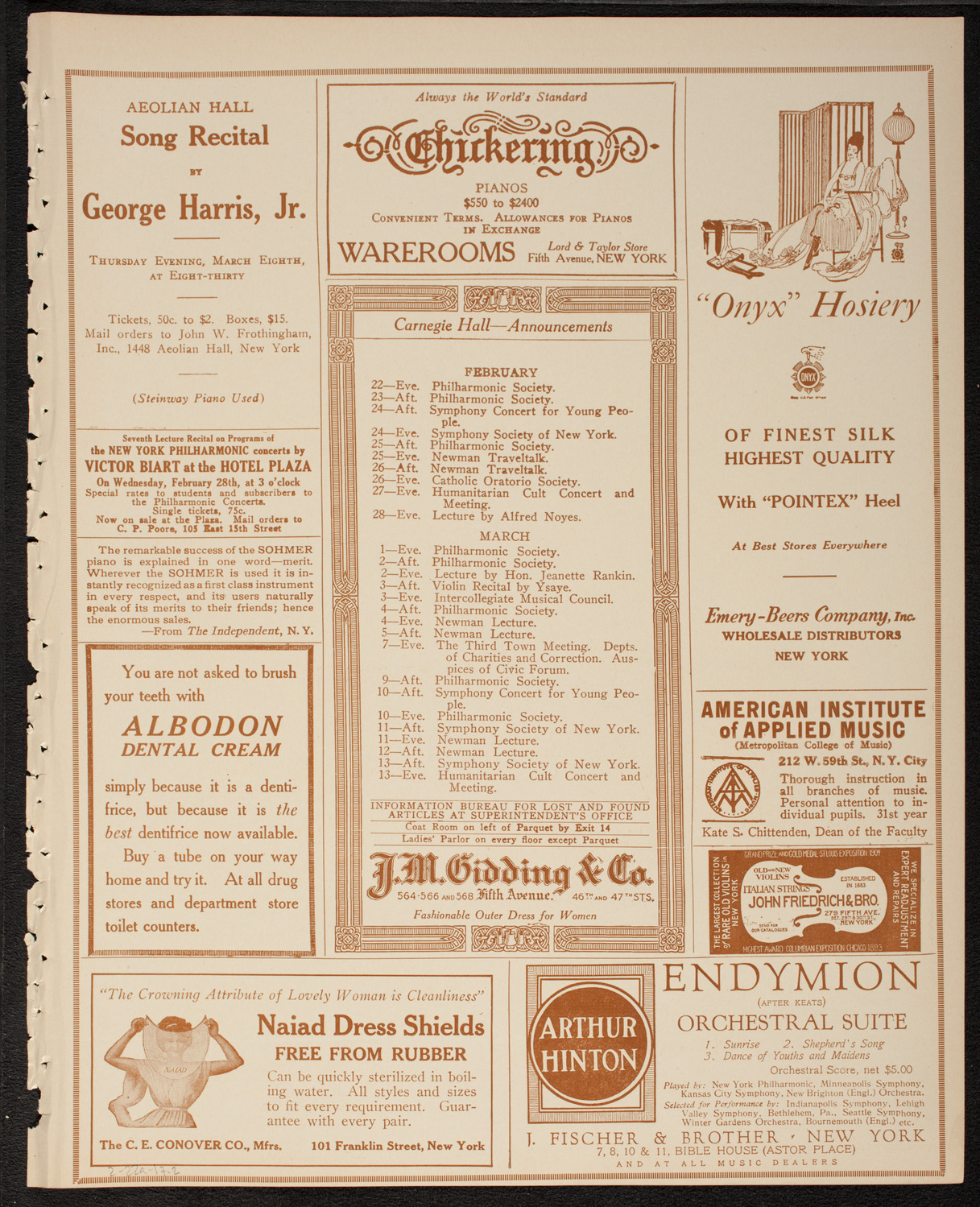 New York Symphony Orchestra, February 22, 1917, program page 3