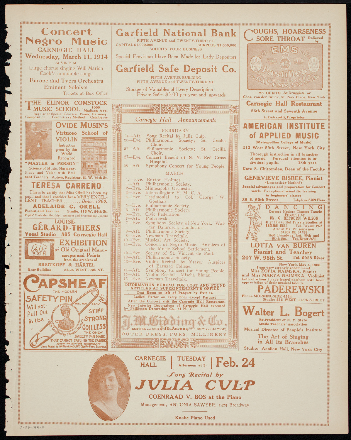 Burton Holmes Travelogue: The Philippines, February 23, 1914, program page 3