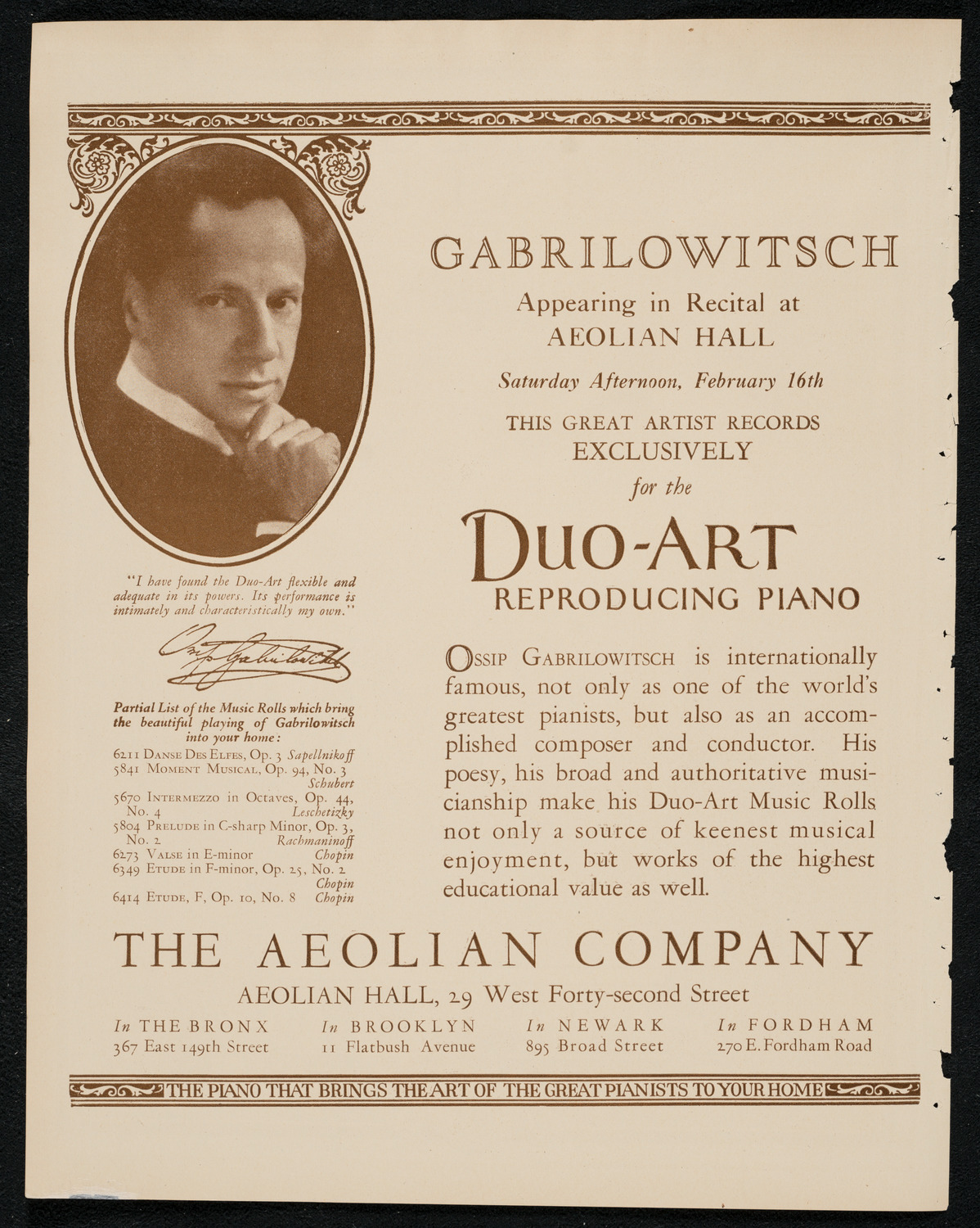 New York Symphony Orchestra, February 14, 1924, program page 2
