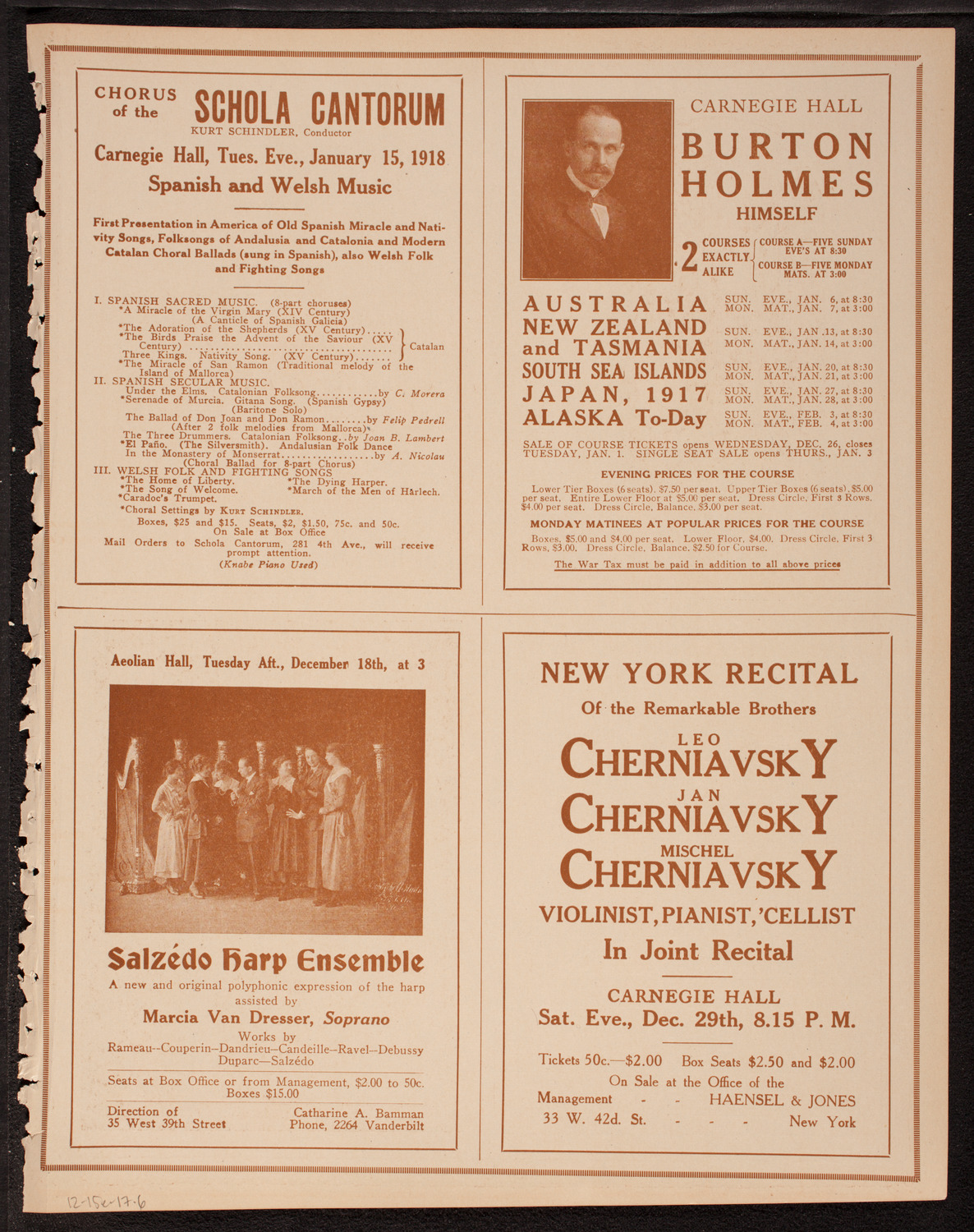 New York Symphony Orchestra, December 15, 1917, program page 11