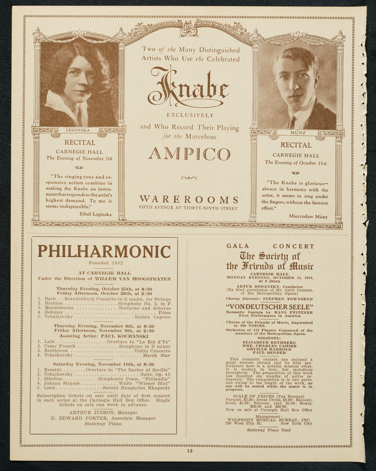 Concert and Address in Honor of Christopher Columbus, October 12, 1923, program page 12